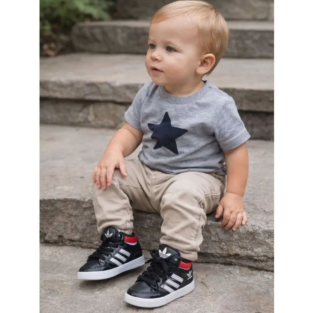 Adidas Infant Hard Court Hi I - Chicago Bulls Black White Red
